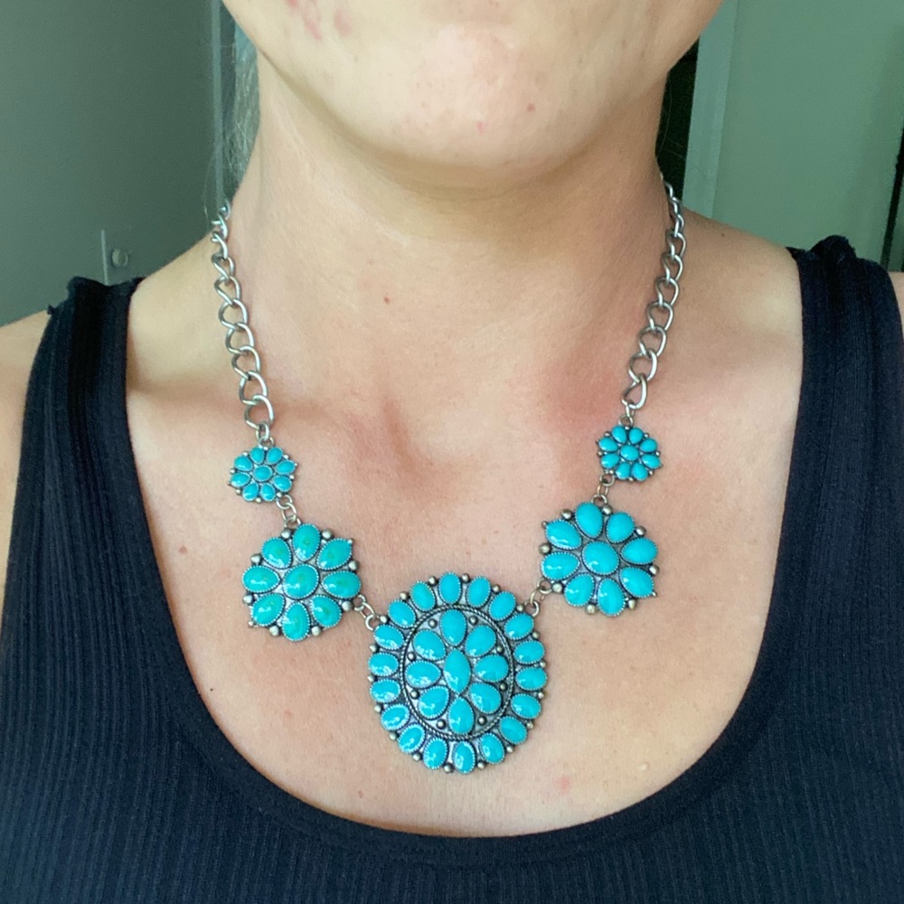 Blue statement necklace